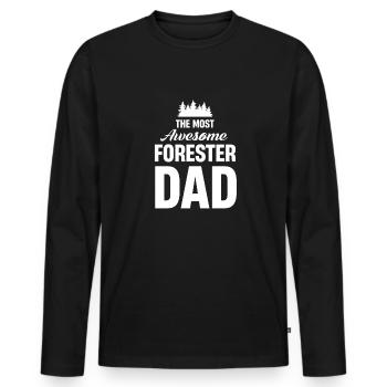 The Greatest Forester's Father Arborist - Men's Premium Organic Long Sleeve Shirt - black - Front - Nico (187cm)