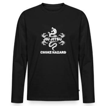 Jiu Jitsu Choke Karate Boxen Muay Thai - Männer Premium Bio Langarmshirt - Schwarz - Vorne - Nico (187cm)