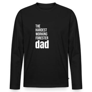 The hardest-working forester dad - Men's Premium Organic Long Sleeve Shirt - black - Front - Nico (187cm)