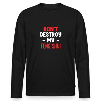 Ne détruisez pas mon Bagua asiatique Feng Shui - T-shirt manches longues Premium bio Homme - noir - Devant - Nico (187cm)