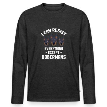 Ich Kann Allem Widerstehen, Außer - Männer Premium Bio Langarmshirt - Anthrazit meliert - Vorne - Nico (187cm)