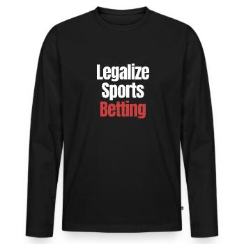 Legalize Sports Betting Sport Horse Betting Derby - Men's Premium Organic Long Sleeve Shirt - black - Front - Nico (187cm)