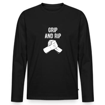 And Rip Arm Wrestler Tournament Fighting Competition - Men's Premium Organic Long Sleeve Shirt - black - Front - Nico (187cm)