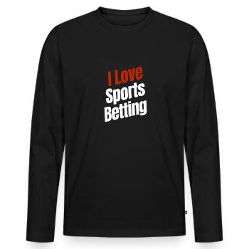 I Love Sports Betting Horse Betting Derby - Men's Premium Organic Long Sleeve Shirt - black - Front - Nico (187cm)