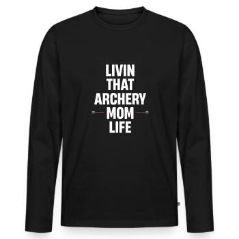 Das Bogenschießen Mama Leben Langbogen Jagd - Männer Premium Bio Langarmshirt - Schwarz - Vorne - Nico (187cm)