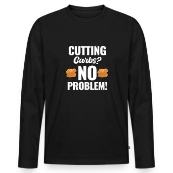 Reduce carbohydrates? No problem! Breakfast - Men's Premium Organic Long Sleeve Shirt - black - Front - Nico (187cm)