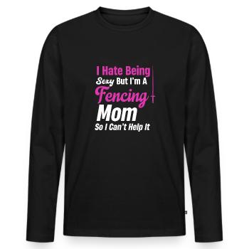 Je déteste être sexy, mais je suis une - T-shirt manches longues Premium bio Homme - noir - Devant - Nico (187cm)