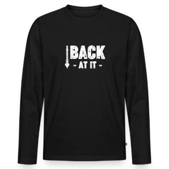Back At It Funny Back Surgery Scoliosis - Men's Premium Organic Long Sleeve Shirt - black - Front - Nico (187cm)