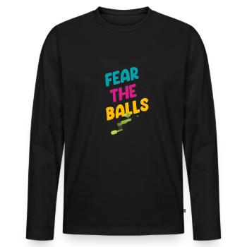 Peur Des Couilles Drôle - T-shirt manches longues Premium bio Homme - noir - Devant - Nico (187cm)