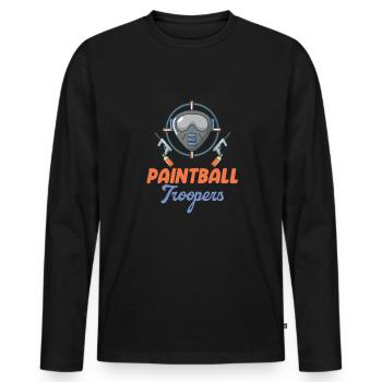 Paintball Troopers Shooter Woodsball - T-shirt manches longues Premium bio Homme - noir - Devant - Nico (187cm)
