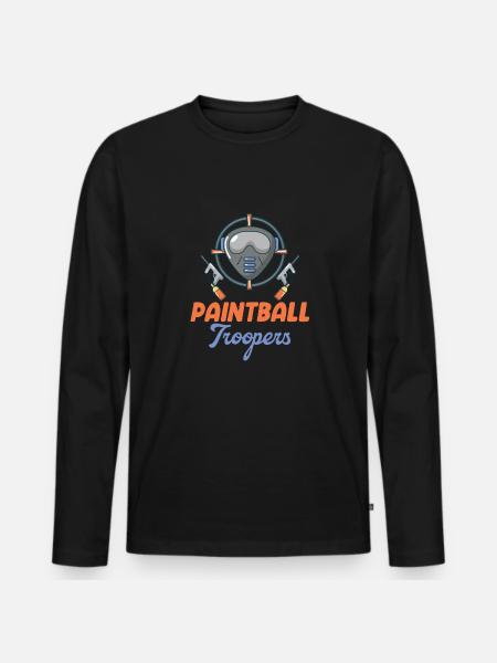 Paintball Troopers Shooter Woodsball - Men's Premium Organic Long Sleeve Shirt - black