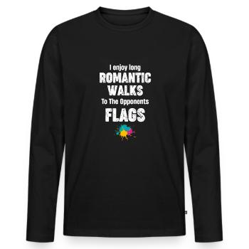 Ich Genieße Lange Romantische Spaziergänge Zum - Männer Premium Bio Langarmshirt - Schwarz - Vorne - Nico (187cm)