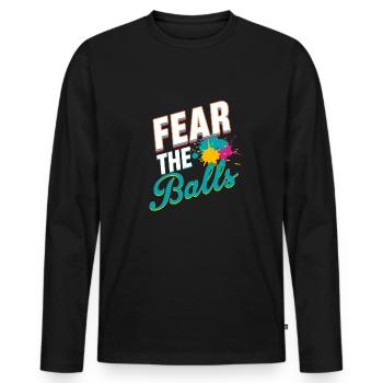 Peur Des Couilles Drôle - T-shirt manches longues Premium bio Homme - noir - Devant - Nico (187cm)