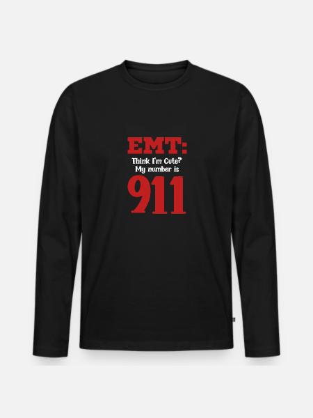 Rettungssanitäter: Denkst Du, Ich Bin Süß? Meine - Männer Premium Bio Langarmshirt - Schwarz