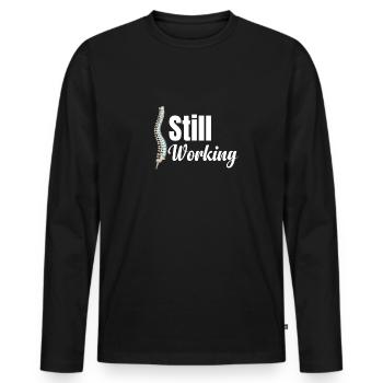 Still working on funny back surgery, - Men's Premium Organic Long Sleeve Shirt - black - Front - Nico (187cm)