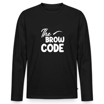 The brow code eyebrow beautician - Men's Premium Organic Long Sleeve Shirt - black - Front - Nico (187cm)