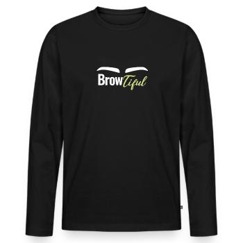 Browtiful Eyebrow Beautician Esthetician - Men's Premium Organic Long Sleeve Shirt - black - Front - Nico (187cm)
