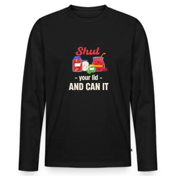 Close your lid and you can - Men's Premium Organic Long Sleeve Shirt - black - Front - Nico (187cm)