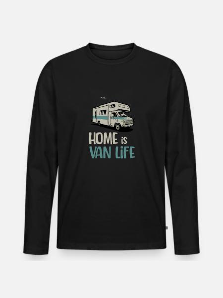 Home is Vanlife Traveling RV - Men's Premium Organic Long Sleeve Shirt - black