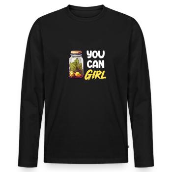 Vous pouvez les filles saison de mise en conserve ferme - T-shirt manches longues Premium bio Homme - noir - Devant - Nico (187cm)