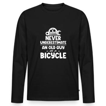 Unterschätze Niemals Einen Alten Darm Auf Einem - Männer Premium Bio Langarmshirt - Schwarz - Vorne - Nico (187cm)