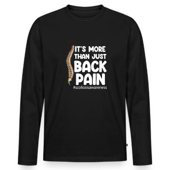 C’est plus qu’une simple scoliose dorsale - T-shirt manches longues Premium bio Homme - noir - Devant - Nico (187cm)