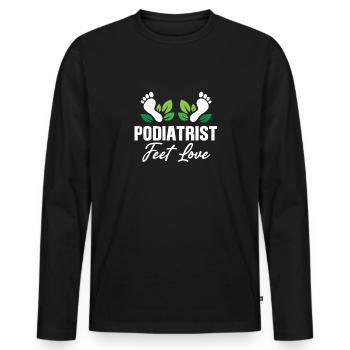 Podiatrist Feet Love Funny Pedicure Plantar - Men's Premium Organic Long Sleeve Shirt - black - Front - Nico (187cm)