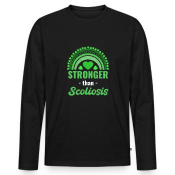 Plus solide que le support dorsal de la scoliose - T-shirt manches longues Premium bio Homme - noir - Devant - Nico (187cm)