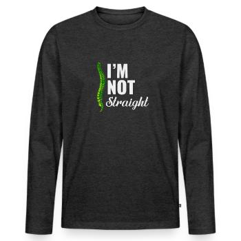 I'm not exactly scoliosis awareness - Men's Premium Organic Long Sleeve Shirt - heather anthracite - Front - Nico (187cm)