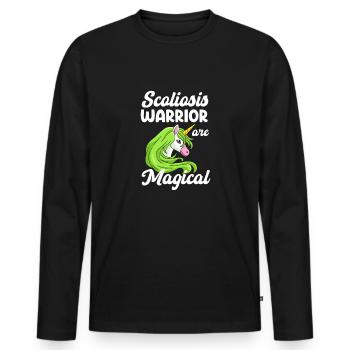 Les guerriers de la scoliose sont un médicament pour - T-shirt manches longues Premium bio Homme - noir - Devant - Nico (187cm)