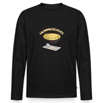 Hummusexuell Glutenfreie Falafel Jüdische - Männer Premium Bio Langarmshirt - Schwarz - Vorne - Nico (187cm)