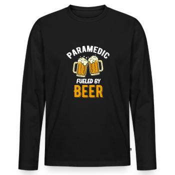 Paramedics are trained by the rescue workers - Men's Premium Organic Long Sleeve Shirt - black - Front - Nico (187cm)