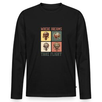 Balloon - Men's Premium Organic Long Sleeve Shirt - black - Front - Nico (187cm)