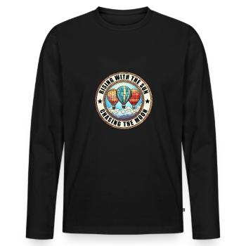 Balloon - Men's Premium Organic Long Sleeve Shirt - black - Front - Nico (187cm)