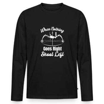 Si rien ne va à droite, tirez à l’arc gauche - T-shirt manches longues Premium bio Homme - noir - Devant - Nico (187cm)