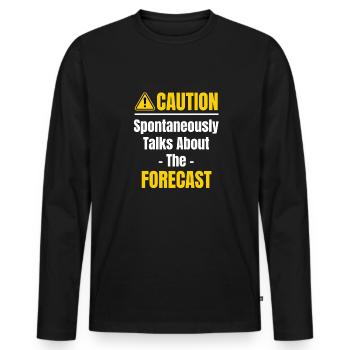 Caution Spricht Spontan Über Den Prognose-twister - Männer Premium Bio Langarmshirt - Schwarz - Vorne - Nico (187cm)
