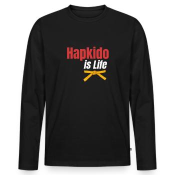 L’hapkido est la vie des amateurs de boxe asiatique - T-shirt manches longues Premium bio Homme - noir - Devant - Nico (187cm)