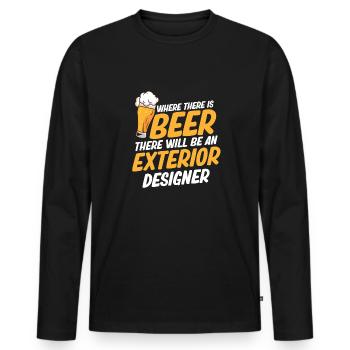 Where there's beer, there's also an exterior designer - Men's Premium Organic Long Sleeve Shirt - black - Front - Nico (187cm)