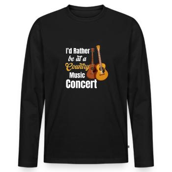 Ich Wäre Lieber Auf Einem Country-konzert - Männer Premium Bio Langarmshirt - Schwarz - Vorne - Nico (187cm)