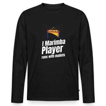 I Joueur de Marimba courant avec des maillets Orchestre - T-shirt manches longues Premium bio Homme - noir - Devant - Nico (187cm)