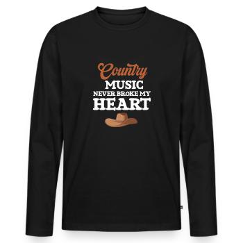 Country-musik Never Broke My Heart - Männer Premium Bio Langarmshirt - Schwarz - Vorne - Nico (187cm)