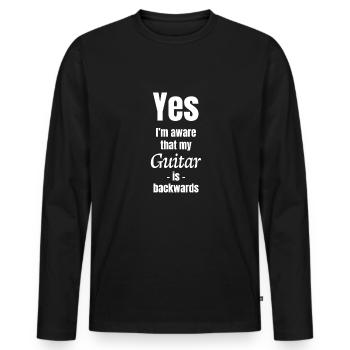 Oui, je suis conscient que ma guitare - T-shirt manches longues Premium bio Homme - noir - Devant - Nico (187cm)