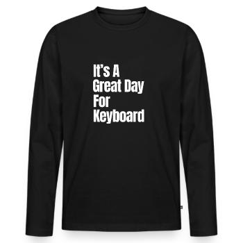 Un grand jour pour le clavier-valse-clavier - T-shirt manches longues Premium bio Homme - noir - Devant - Nico (187cm)