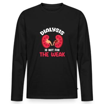 La dialyse n’est pas pour les âmes sensibles - T-shirt manches longues Premium bio Homme - noir - Devant - Nico (187cm)