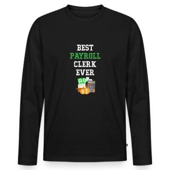 Lohn und Ge Bester Lohn- Und Gehaltsabrechnungskau - Männer Premium Bio Langarmshirt - Schwarz - Vorne - Nico (187cm)