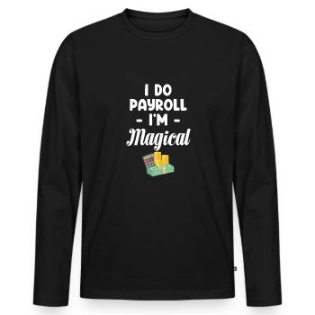 Salaire et traitement Je fais de la paie - T-shirt manches longues Premium bio Homme - noir - Devant - Nico (187cm)