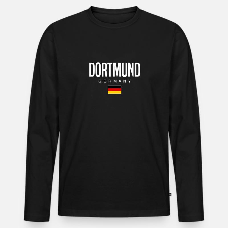 Dortmund - Männer Premium Bio Langarmshirt - Schwarz
