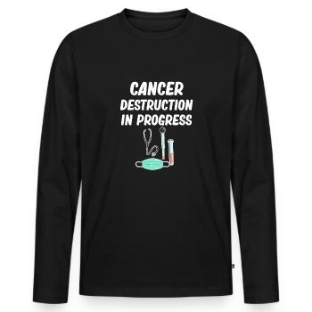 Krebszerstörung Im Gange Lustige Onkologen-chemo - Männer Premium Bio Langarmshirt - Schwarz - Vorne - Nico (187cm)