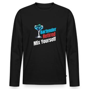 Barkeeper Im Ruhestand Mix Yourself Barkeeper - Männer Premium Bio Langarmshirt - Schwarz - Vorne - Nico (187cm)