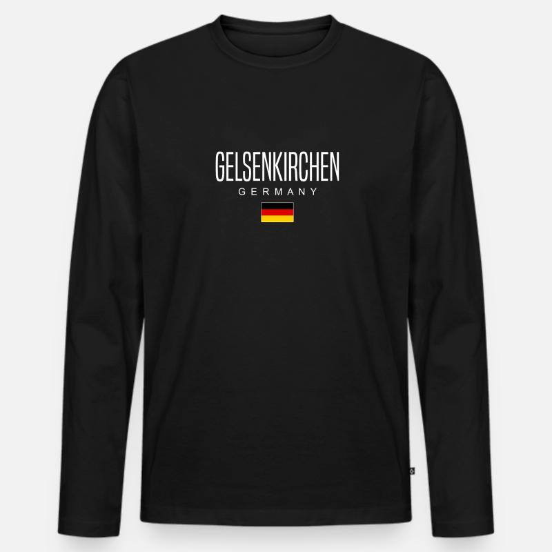 Gelsenkirchen - Männer Premium Bio Langarmshirt - Schwarz